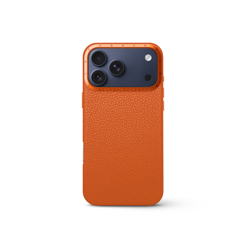 iPhone Case 17 - Full-Grain Leather - Orange