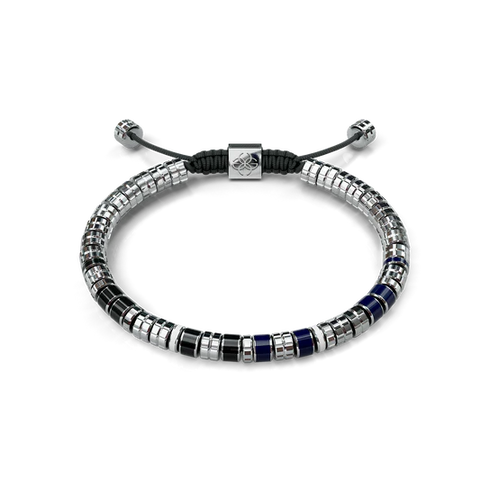 Bracelet / EV - Silver - Blue & Black
