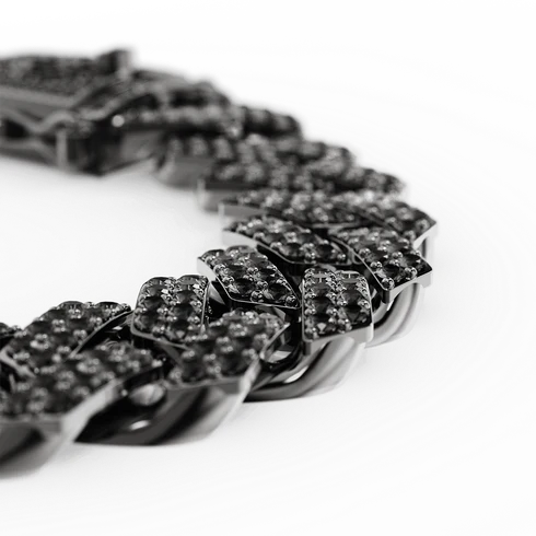 Bracelet - Cuban Iced - Black