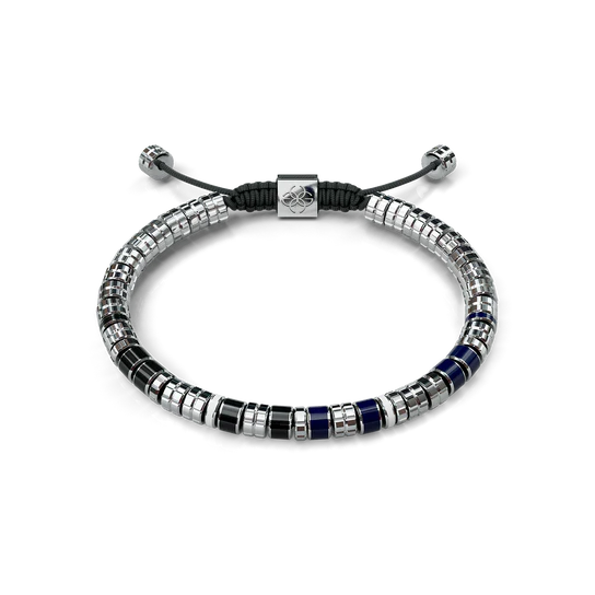 Bracelet / EV - Silver - Blue & Black