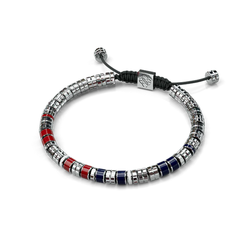 Bracelet / EV - Silver - Red & Blue